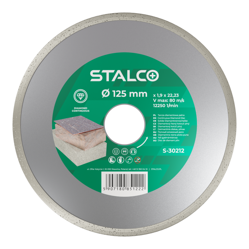 Continuous diamond disc 125mm STALCO S-30212-MYHOMETOOLS-STALCO