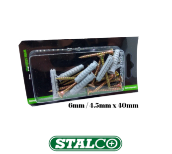 Nylon Universal Plugs with a screw 6x40mm PERFECT Quality Wall Plasterboard 12pcs