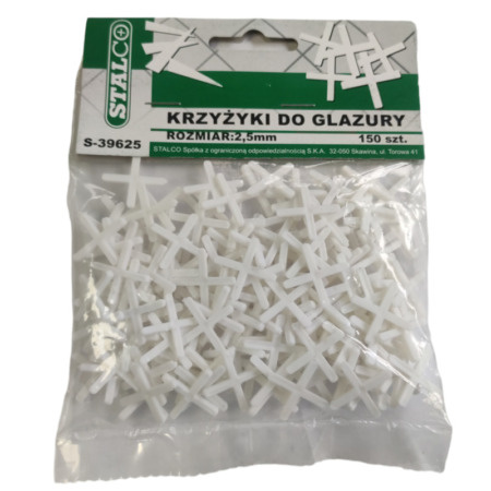 2.5MM - 150 PCS, White Tiling Tile Spacers Crosses Grouting, Floor, Wall, Cross-MYHOMETOOLS-STALCO