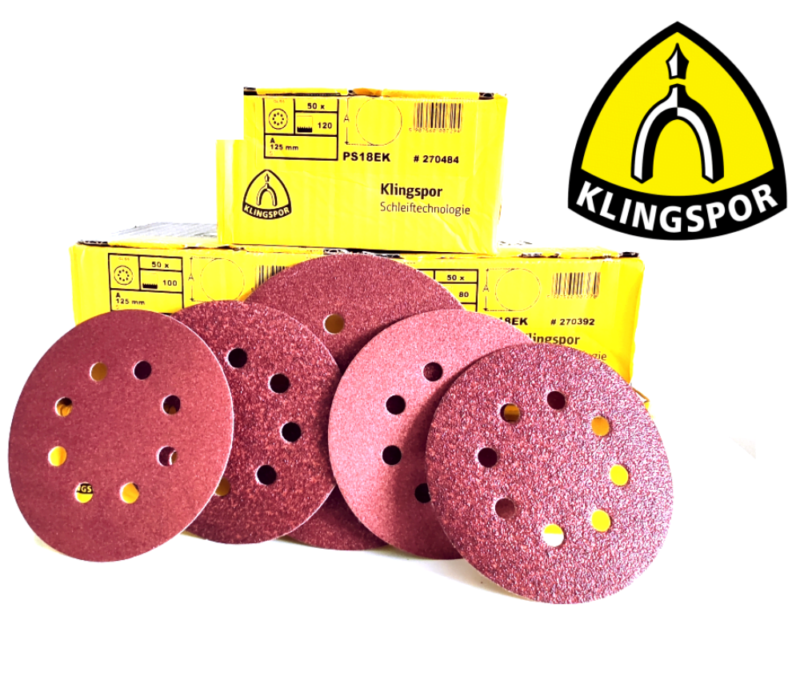 40 Grit Sanding Discs 125mm Pads Sheets Sander Sandpaper Wet, Dry Orbital Klingspor