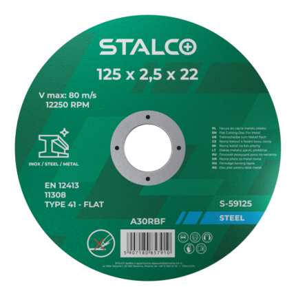 Tarcza szlifierska do cięcia metalu 125 mm x 1,5 mm STALCO S-59225-MYHOMETOOLS-STALCO