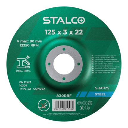 Tarcza szlifierska do cięcia metalu 125 mm x 3 mm STALCO S-60125-MYHOMETOOLS-STALCO