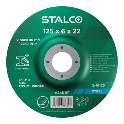 Tarcza szlifierska do cięcia metalu 125 mm x 6 mm STALCO S-61125-MYHOMETOOLS-STALCO