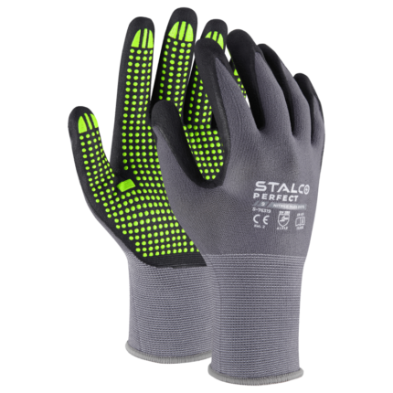 Rękawice nylonowe NITRILE FLEX DOTS rozmiar 9 STALCO PERFECT S-76319-MYHOMETOOLS-STALCO