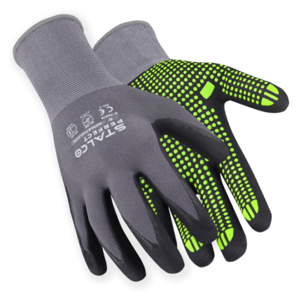 Nylon gloves NITRILE FLEX DOTS size 9 STALCO PERFECT S-76319-MYHOMETOOLS-STALCO