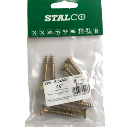Wood and chipboard screws WK 6,0x40mm - 10pcs-MYHOMETOOLS-STALCO