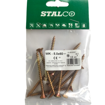 Wood and chipboard screws WK 5,0x60mm - 11pcs-MYHOMETOOLS-STALCO