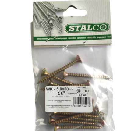 Wood and chipboard screws WK 5,0x50mm - 12pcs-MYHOMETOOLS-STALCO