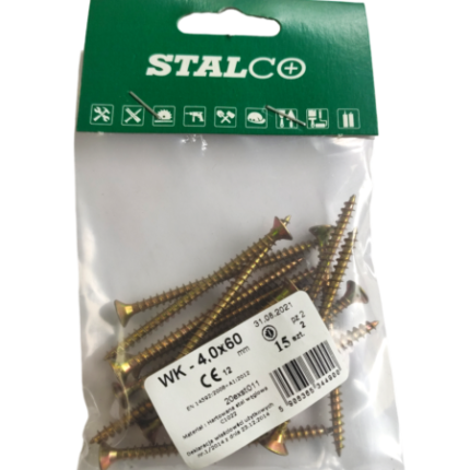 Wood and chipboard screws WK 4,0x60mm - 15pcs-MYHOMETOOLS-STALCO