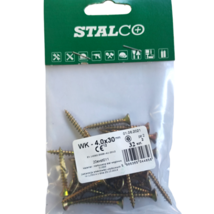Wood and chipboard screws WK 4,0x30mm - 32pcs-MYHOMETOOLS-STALCO