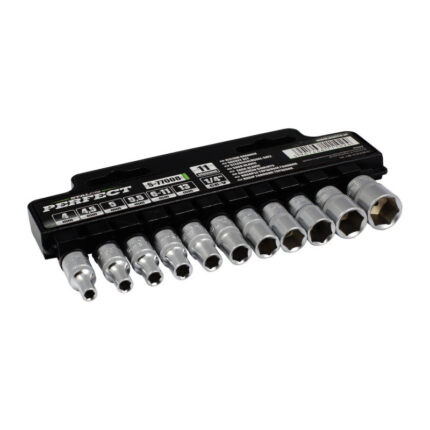 Hex Socket Set 1/4” 11pcs CrV STALCO PERFECT S-77008-MYHOMETOOLS-STALCO