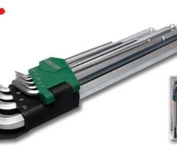 Hex keys long, 9 elements, range 1,5-10 mm