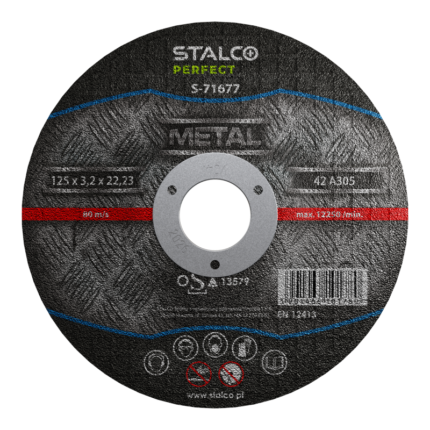Metal Cutting Grinding Disc 125mm x 3.2mm STALCO PERFECT S-71677-MYHOMETOOLS-STALCO