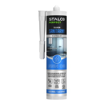 Uszczelniacz silikonowy sanitarny neutralny biały 280ml STALCO PERFECT S-64803-MYHOMETOOLS-STALCO