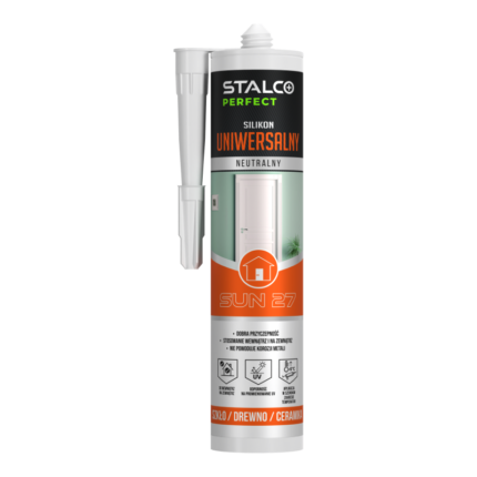 Uniwersalny neutralny uszczelniacz silikonowy biały 280ml STALCO PERFECT S-64827-MYHOMETOOLS-STALCO