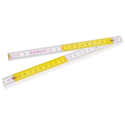 Wooden Folding Rule 1m White And Yellow STALCO PERFECT S-65401-MYHOMETOOLS-STALCO