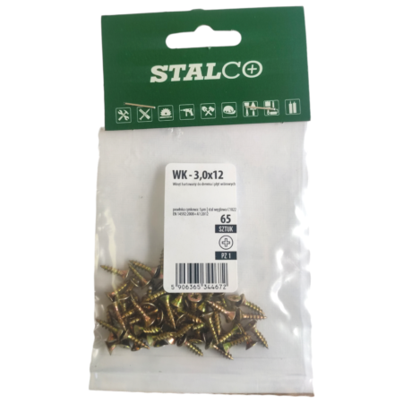 Wood and chipboard screws WK 3.0x12mm - 65pcs-MYHOMETOOLS-STALCO