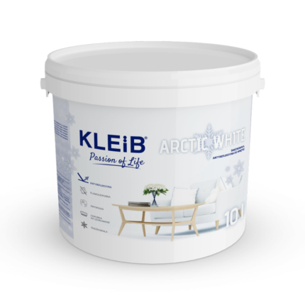 KLEIB ARCTIC WHITE Stain Resistant Anti Reflective Latex Paint 10L-MYHOMETOOLS-STALCO