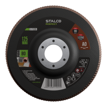 Flap Discs Artificial Corundum 115mm grit 60 STALCO PERFECT S-71214-MYHOMETOOLS-STALCO