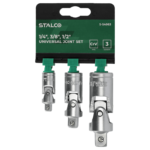 Universal joint SET CRV CrV 1/4″, 3/8″, 1/2″ STALCO S-54063-MYHOMETOOLS-STALCO
