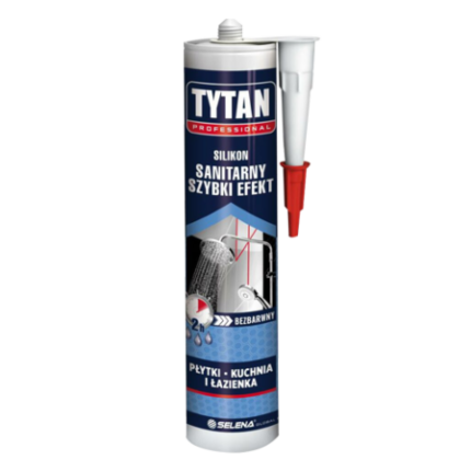 Uszczelniacz silikonowy sanitarny neutralny biały 280ml TYTAN-MYHOMETOOLS-STALCO