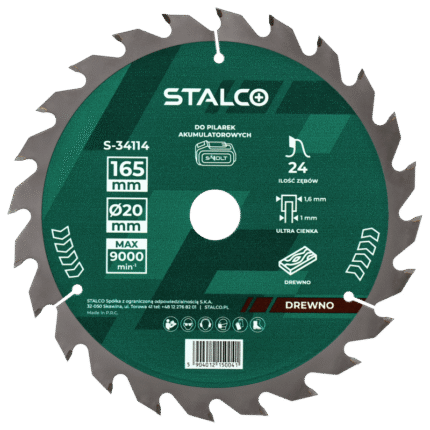 Circular Saw Blade 166mm x 1.6 x 20mm 48 teeth STALCO S-34117-MYHOMETOOLS-STALCO
