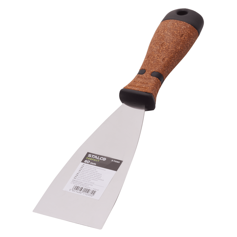 Cork Painting Scraper 60mm Stainless Steel STALCO PERFECT S-73363-MYHOMETOOLS-STALCO