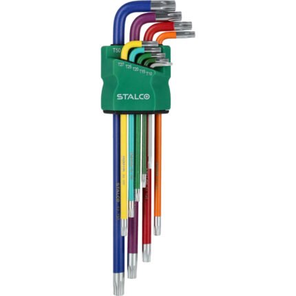 klucze torx extra dlugie z otworem kolor t101520252730404550 s2 stalco s 46386
