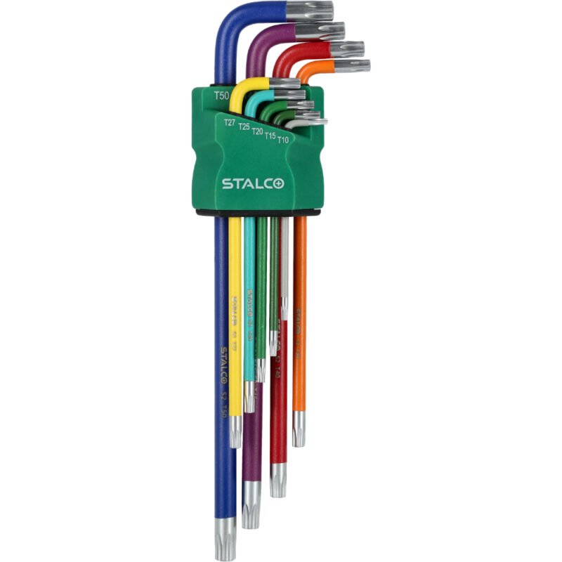 klucze torx extra dlugie z otworem kolor t101520252730404550 s2 stalco s 46386