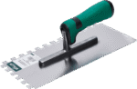 Stainless Hardened Steel Trowel 280 x 130mm tooth 10x10 STALCO S-37230-MYHOMETOOLS-STALCO