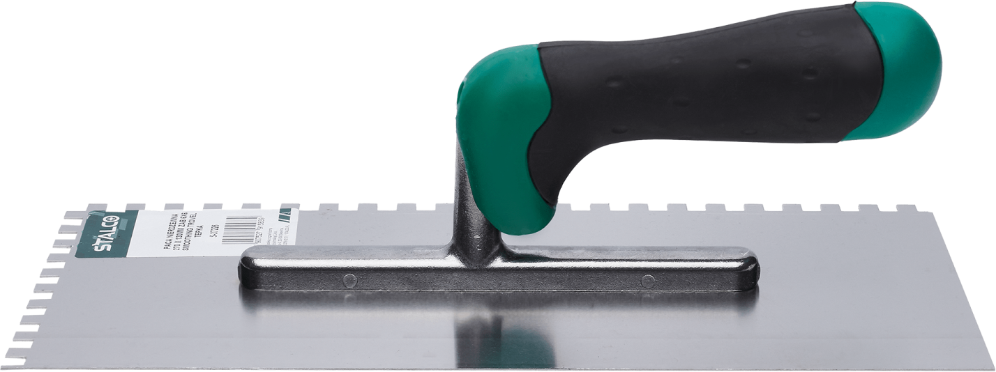 Stainless Hardened Steel Trowel 280 x 130mm tooth 4x4 STALCO S-37228 (Copy)-MYHOMETOOLS-STALCO