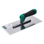Stainless Hardened Steel Trowel 280 x 130mm tooth 8x8 STALCO S-37228-MYHOMETOOLS-STALCO